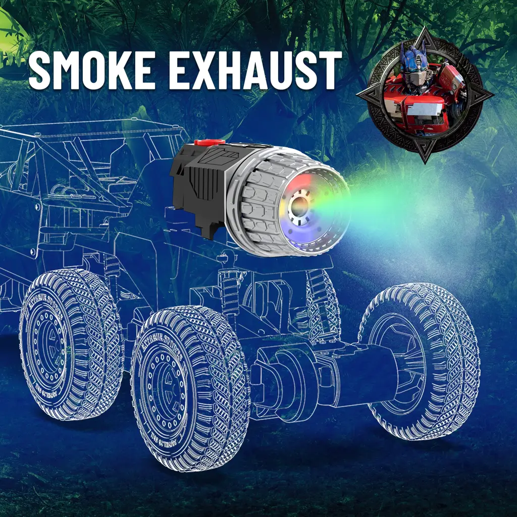Mega Ranger App and Remote Control Car - Smoke Exhaust, 6 Wheel Drive ...